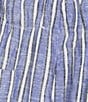 Color:Bermuda Blue - Image 2 - Palmer Bermuda Stripe Print Wide Leg Elastic Waist Coordinating Drawstring Pants