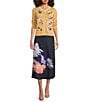 tyler boe Valentina Floral Applique A-Line Midi Skirt, Color:Navy - Image 3
