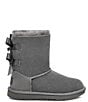 Color:Grey - Image 2 - Girls' Bailey Bow II Water Resistant Boots (Youth)