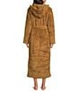 UGG Aarti Hooded Plush Fleece Long Cozy Robe, Color:Chestnut - Image 2