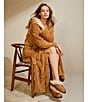 UGG Aarti Hooded Plush Fleece Long Cozy Robe, Color:Chestnut - Image 6