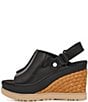 Color:Black - Image 4 - Abbot Leather Adjustable Slingback Platform Wedge Sandals