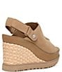 Color:Sand - Image 3 - Abbot Adjustable Suede Platform Wedge Sling Sandals