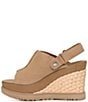 Color:Sand - Image 4 - Abbot Adjustable Suede Platform Wedge Sling Sandals