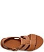 Color:Cognac - Image 5 - Abbot Strap Leather Platform Wedge Sandals