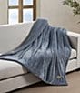 Color:Chambray Blue - Image 3 - Arch Plush Throw Blanket