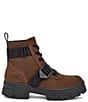 Color:Dark Earth - Image 2 - Ashton Lace-Up Buckled Waterproof Suede Booties