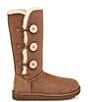 Color:Chestnut - Image 2 - Bailey Suede Button Triplet II Water-Repellent Tall Boots