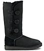 Color:Black - Image 2 - UGG® Bailey Suede Button Triplet II Water-Repellent Boots