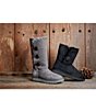 Color:Black - Image 6 - UGG® Bailey Suede Button Triplet II Water-Repellent Boots