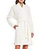 Color:Cream - Image 1 - UGG® Braelyn II Solid Knit Fleece Short Wrap Cozy Robe