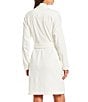 Color:Cream - Image 2 - UGG® Braelyn II Solid Knit Fleece Short Wrap Cozy Robe