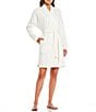 Color:Cream - Image 3 - UGG® Braelyn II Solid Knit Fleece Short Wrap Cozy Robe