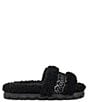 Color:Black - Image 2 - Cozetta UGG Braid Fur Slide Slippers