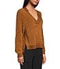 Color:Hardwood - Image 3 - UGG® Dreeann Plush Fleece Wool Blend V-Neck Long Sleeve Pullover