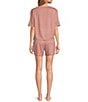 UGG Emaryld Peached Knit Short Sleeve Tee & Cargo Short Lounge Set, Color:Pink Dawn - Image 2