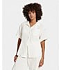 UGG Embrook Cotton Gauze Chest Pocket Button-Front Notch Collar Coordinating Lounge Top, Color:Nimbus - Image 5