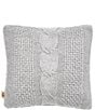 Color:Seal - Image 1 - Erie Cable Knit and Faux Fur Pillow