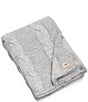 Color:Seal - Image 1 - Erie Cable Knit Faux Fur Throw
