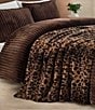 UGG Everett Black Leopard Print Faux Fur Reversible Throw Blanket - Image 1