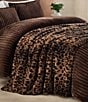 UGG Everett Black Leopard Print Faux Fur Reversible Throw Blanket - Image 2