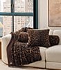 UGG Everett Black Leopard Print Faux Fur Reversible Throw Blanket - Image 4