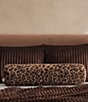 UGG Everett Leopard Print Faux Fur Bolster Plush Decorative Pillow - Image 1
