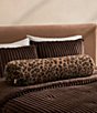UGG Everett Leopard Print Faux Fur Bolster Plush Decorative Pillow - Image 4