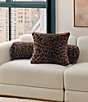 UGG Everett Leopard Print Faux Fur Bolster Plush Decorative Pillow - Image 5