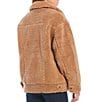Color:Camel - Image 2 - UGG® Frankie Oversized Sherpa Trucker Point Collar Long Sleeve Cozy Jacket