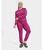 Color:Solferino Pink Heather - Image 3 - UGG® Gable Solid Brushed Knit Crew Neck Sweatshirt & Jogger Lounge Set