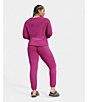 Color:Solferino Pink Heather - Image 5 - UGG® Gable Solid Brushed Knit Crew Neck Sweatshirt & Jogger Lounge Set