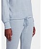 Color:Blue Multi Heather - Image 3 - UGG® Gable Solid Brushed Knit Crew Neck Sweatshirt & Jogger Lounge Set