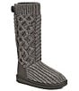 Color:Grey - Image 1 - Girls' Classic Cardi Cabled Knit Boots (Youth)