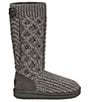 Color:Grey - Image 2 - Girls' Classic Cardi Cabled Knit Boots (Youth)