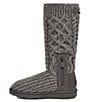 Color:Grey - Image 4 - Girls' Classic Cardi Cabled Knit Boots (Youth)
