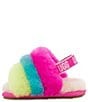 Color:Natural Multi - Image 4 - Girls' Fluff Yeah Logo Detail Slide Slipper Crib Shoes (Infant)
