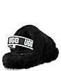 Color:Black - Image 3 - UGG® Girls' Logo Family Matching Fluff Yeah Fur Slides (Youth)