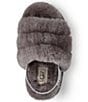 Color:Charcoal - Image 5 - UGG® Girls' Fluff Yeah Family Matching Fur Slides (Toddler)