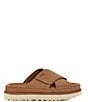 Color:Chestnut - Image 2 - Goldenstar Cross Slide Suede Platform Sandals