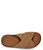 Color:Chestnut - Image 5 - Goldenstar Cross Slide Suede Platform Sandals