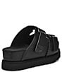 Color:Black - Image 3 - Goldenstar Hi-Slide Leather EVA Platform Sandals