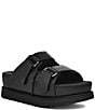 Color:Black - Image 1 - Goldenstar Hi-Slide Leather EVA Platform Sandals