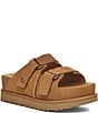 Color:Chestnut - Image 1 - Goldenstar Hi Slide Suede Sandals