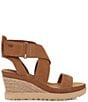 Color:Chestnut - Image 2 - Ileana Ankle Strap Suede Platform Espadrille Wedge Sandals
