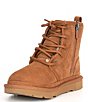 Color:Chestnut - Image 4 - UGG® Kids' Neumel Suede Lace-Up Water Resistant Boots (Youth)