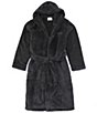 Color:Ink Black - Image 1 - UGG® Loungewear Beckett Long-Sleeve Faux-Sherpa Hooded Robe