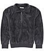 Color:Ink Black - Image 1 - UGG® Loungewear Zeke Faux-Sherpa Long-Sleeve Half-Zip Pullover