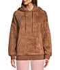 Color:Brown - Image 1 - UGG® Loyra Sherpa Long Drop Shoulder Sleeve Kangaroo Pocket Hoodie