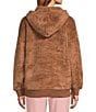 Color:Brown - Image 2 - UGG® Loyra Sherpa Long Drop Shoulder Sleeve Kangaroo Pocket Hoodie